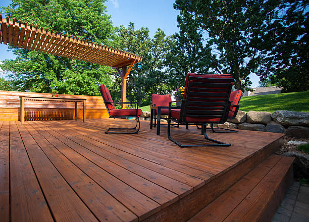 Backyard deck staining in Asheville, North Carolina - Greatness Painting